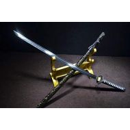 Chinese Samurai Sword,Katana,Kendo(Medium Carbon Steel Blade,Alloy,Solid Wood Leather Scabbard) Full Tang
