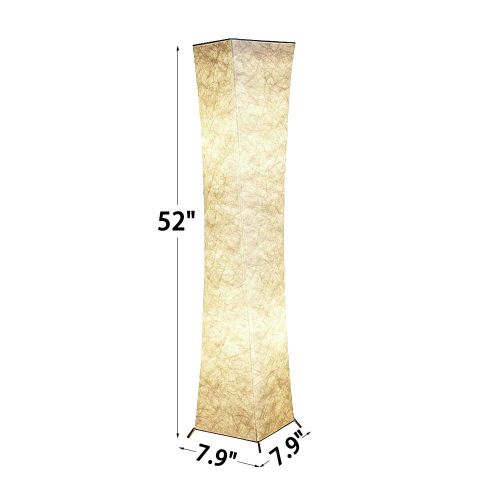  Chiphy Floor Lamp, CHIPHY Tall Lamp for Living Room, with White Fabric Shade and 2 LED Bulbs, Modern and Contemporary Standing Lamp for Bedroom and Office (101061 inches)