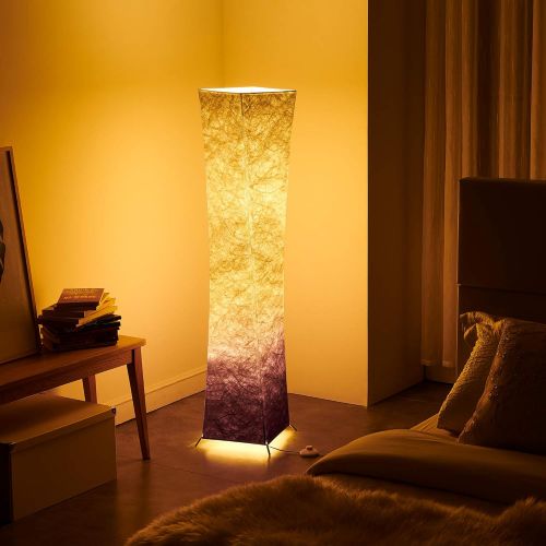  Chiphy CHIPHY Floor Lamp, Standing Lamp, Color Changing and dimmble Smart RGB with Remote Control and Purple White Fabric Shade, Modern Lighting for Living Room and Bedroom(101052 inches)