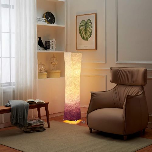  Chiphy CHIPHY Floor Lamp, Standing Lamp, Color Changing and dimmble Smart RGB with Remote Control and Purple White Fabric Shade, Modern Lighting for Living Room and Bedroom(101052 inches)