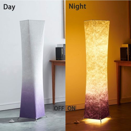  Chiphy CHIPHY Floor Lamp, Standing Lamp, Color Changing and dimmble Smart RGB with Remote Control and Purple White Fabric Shade, Modern Lighting for Living Room and Bedroom(101052 inches)