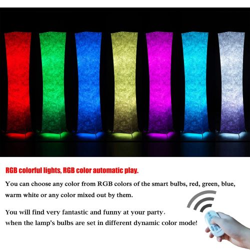  Chiphy CHIPHY Floor Lamp, Standing Lamp, Color Changing and dimmble Smart RGB with Remote Control and Purple White Fabric Shade, Modern Lighting for Living Room and Bedroom(101052 inches)