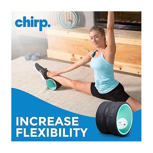  Chirp Wheel Foam Roller - Targeted Back Foam Roller for Back Pain Relief, Deep Tissue Muscle Massage, Trigger Point Round Foam Roller - High Density Foam Roller for Physical Therapy & Exercise