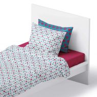 Chital 4Pc Twin Linen Sheet Set - Cute Red & Green Heart Print - Flat & Fitted Sheets 2 Pillowcases Kids Boy Girl & Teen - Supper Soft Microfiber- Fits Bed Size: 39 x 75 x 15 inche