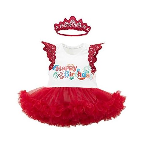  Chiximaxu My First Birthday Dress Set Romper Cloth Party Bodysuit Set Princess Costume