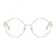 Chloe Gold & Beige Hexagon Glasses