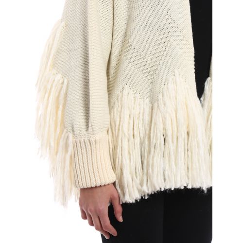  Chloe Virgin wool fringed cardigan