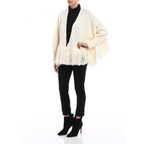  Chloe Virgin wool fringed cardigan