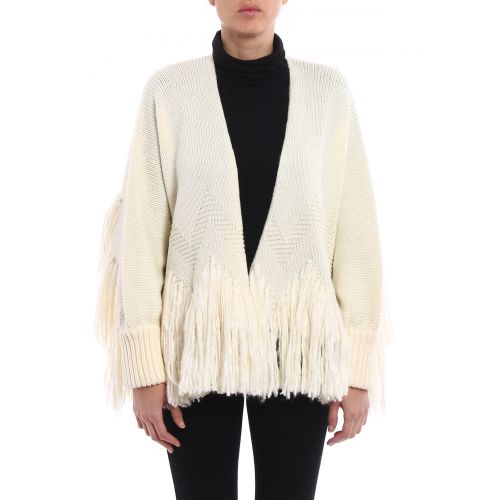  Chloe Virgin wool fringed cardigan