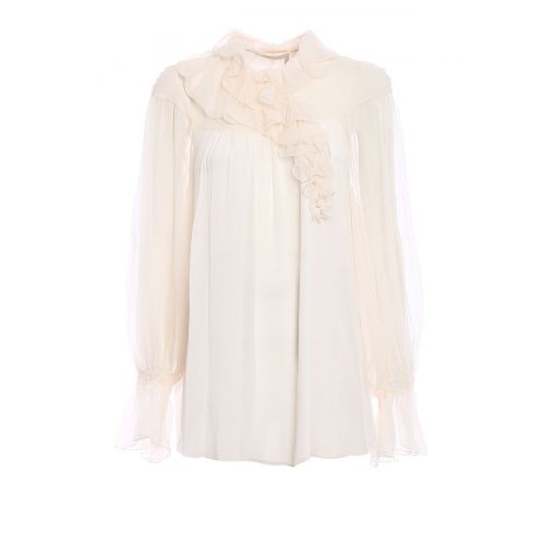  Chloe Ruffled silk crepon blouse