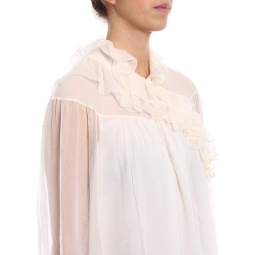  Chloe Ruffled silk crepon blouse