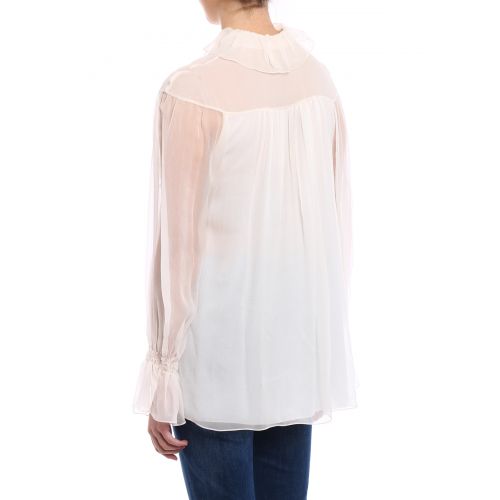  Chloe Ruffled silk crepon blouse