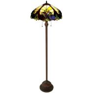 Chloe Lighting CH18780I-FL2 Tiffany-Style 2-Light Floor Lamp with 18-Inch Shade