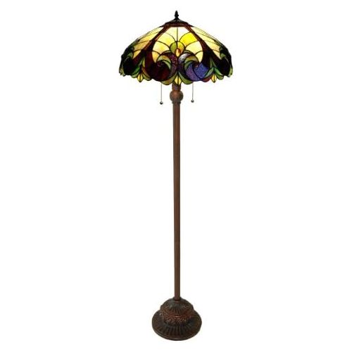  Chloe Lighting CH18780I-FL2 Tiffany-Style 2-Light Floor Lamp with 18-Inch Shade
