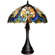 Chloe Lighting CH16780VA16-TL2 Tiffany Amor, Tiffany-style Victorian 2 Light Table Lamp 16-Inch Shade, Multi-colored