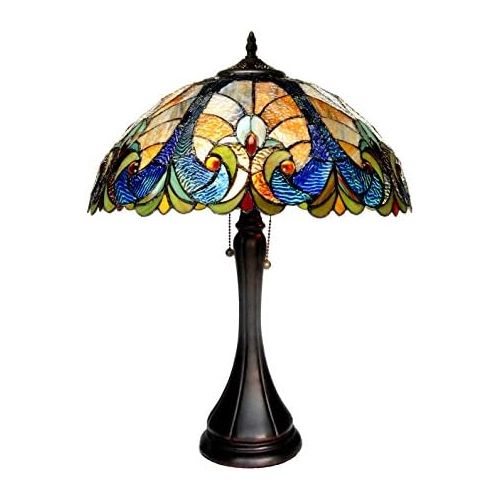  Chloe Lighting CH16780VA16-TL2 Tiffany Amor, Tiffany-style Victorian 2 Light Table Lamp 16-Inch Shade, Multi-colored