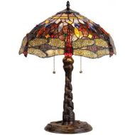 Chloe Lighting CH33341DY16-TL2 Dragan Tiffany-Style Dragonfly 2 Light Table Lamp 16 Shade