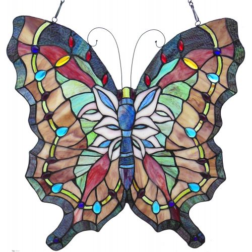  Chloe Lighting 22x22 Papilio Tiffany-Glass Butterfly Window Panel, One Size