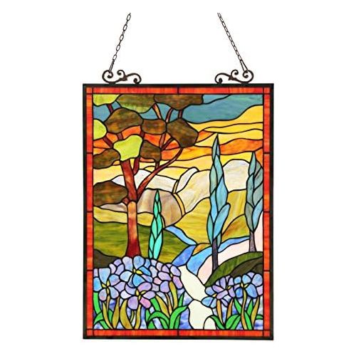  Chloe Lighting 18X24 ALMOS, Tiffany-Glass Floral Window Panel, One Size18 x 24