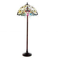 Chloe Lighting CH818806IV18-FL2 Tiffany Tiffany-Style 2 Light Victorian Floor Lamp 18 Shade, Multi