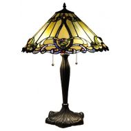 Chloe Lighting CH18A518-TL2 Tiffany-Style Victorian 2-Light Table Lamp with Shade, 26 x 18 x 18, Bronze