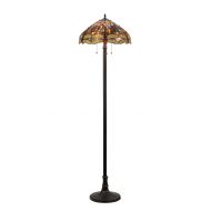 Chloe Lighting CH33341DY18-FL3 Dragan Tiffany-Style Dragonfly 3 Light Floor Lamp Shade, 64.7 x 17.9 x 17.9, Bronze