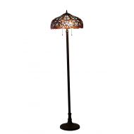 Chloe Lighting CH33473BV18-FL2 Sadie Tiffany-Style Victorian 2-Light Floor Lamp with 18-Inch Shade