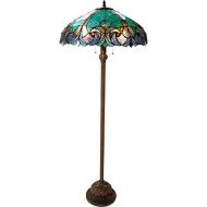 Chloe Lighting CH18780VG18-FL2 LIAISON Tiffany-Style Victorian 3 Light Double Lit floor Lamp 18-Inch Shade