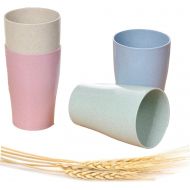 [아마존베스트]Choary Eco-friendly Unbreakable Reusable Drinking Cup for Adult, Wheat Straw Biodegradable Healthy Tumbler Set 5-Multicolor, Dishwasher Safe