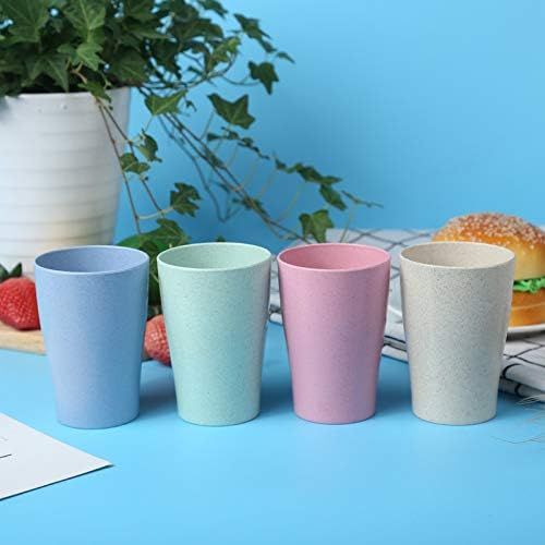  [아마존베스트]Choary Eco-friendly Unbreakable Reusable Drinking Cup for Adult, Wheat Straw Biodegradable Healthy Tumbler Set 5-Multicolor, Dishwasher Safe