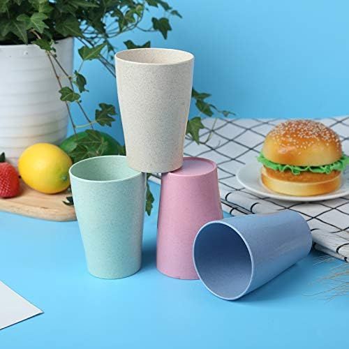 [아마존베스트]Choary Eco-friendly Unbreakable Reusable Drinking Cup for Adult, Wheat Straw Biodegradable Healthy Tumbler Set 5-Multicolor, Dishwasher Safe