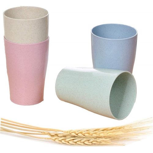  [아마존베스트]Choary Eco-friendly Unbreakable Reusable Drinking Cup for Adult, Wheat Straw Biodegradable Healthy Tumbler Set 5-Multicolor, Dishwasher Safe