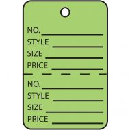 Choice Shipping Supplies Garment Tags, Perforated, 1 1/4 x 1 7/8, Green, 1000 /Case