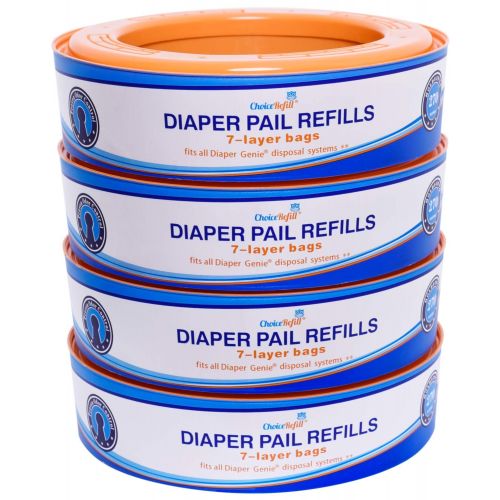  ChoiceRefill Compatible with Diaper Genie Pails, 4-Pack, 1080 Count