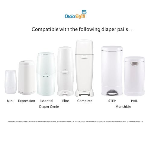  ChoiceRefill Compatible with Diaper Genie Pails, 8-Pack, 2160 Count