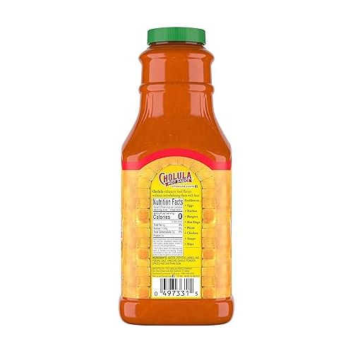  Cholula Original Hot Sauce, 64 fl oz - One 64 Fluid Ounce Bulk Container of Hot Sauce with Mexican Peppers and Signature Spice Blend, Perfect with Tacos, Eggs, Wings, Chicken and More