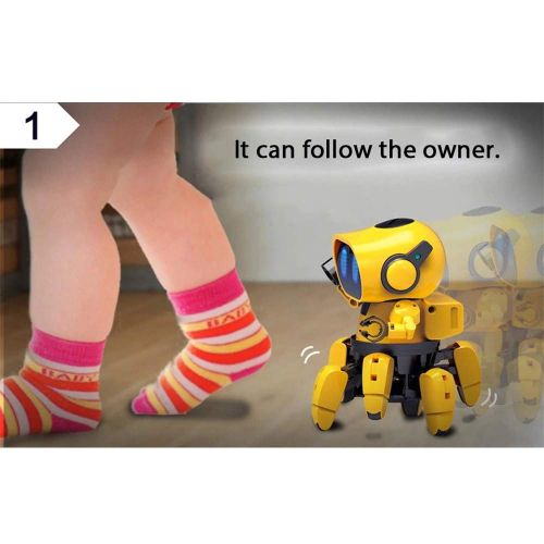  Choosebuy%25E2%259D%25A4%25EF%25B8%258F Choosebuy Christmas Interactive Smart Robot Toy, Infrared Senses Mechanical Power Explore Walking Smart Robot DIY Playful Gifts for Kids (Yellow)