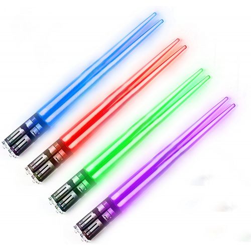  [아마존베스트]Chop Sabers Light Up LightSaber Chopsticks (4 Pairs, Red, Blue, Green, Purple)