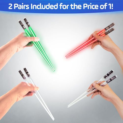  [아마존베스트]Chop Sabers Light Up LightSaber Chopsticks (4 Pairs, Red, Blue, Green, Purple)