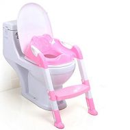 Choson Vic Baby Potty Training Seat Childrens Portable Kid Poddy Training Toilet Seat for Girls Boys with Adjustable Ladder Infant Toilet Training Folding Seat (Pink)