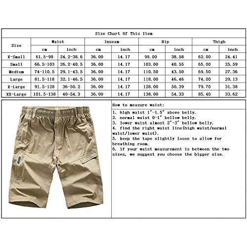  Chouyatou chouyatou Mens Casual Elastic-Waist Loose Multi-Pocket Chino Cargo Work Shorts