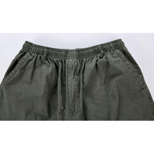  Chouyatou chouyatou Mens Casual Elastic-Waist Loose Multi-Pocket Chino Cargo Work Shorts