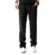 Chouyatou chouyatou Mens Loose Straight-Legs Elastic Waist with Drawstring Pants (X-Large, Black)