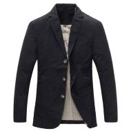 Chouyatou chouyatou Mens Casual Three-Button Stripe Lined Cotton Twill Suit Jacket