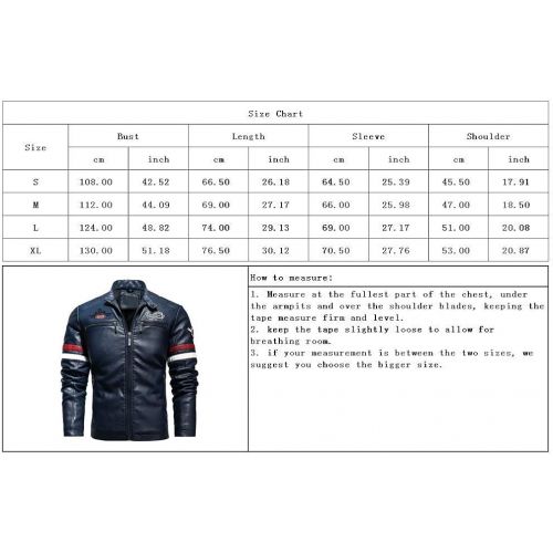  할로윈 용품chouyatou Mens Fall Light Embroidered Motorcycle Racer Faux Leather Jacket