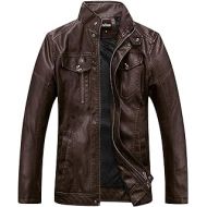 할로윈 용품Chouyatou Mens Vintage Stand Collar Pu Leather Jacket