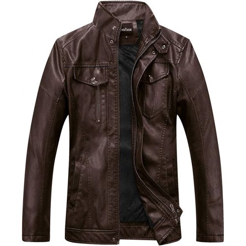  할로윈 용품Chouyatou Mens Vintage Stand Collar Pu Leather Jacket