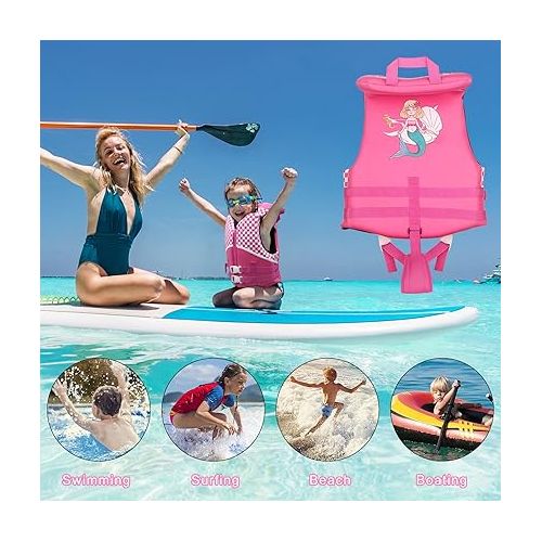  Chriffer Kids Swim Vest Life Jacket for 20-70 Pounds Boys and Girls, Zipper Style Easy On and Off, Floatation Life Jacket for 2, 3, 4, 5, 6, 7, 8 Years Old Beach Pool Water Park