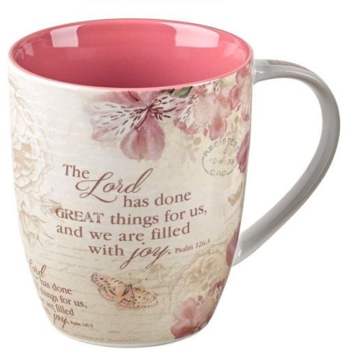  Christian Art Gifts Ceramic Coffee/Tea Mug Set for Women | Vintage Botanic Floral Inspirations Design Bible Verse Mug Set | Boxed Set/4 Coffee Cups