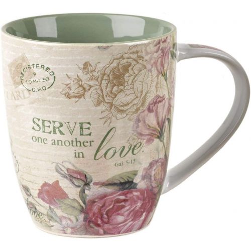  Christian Art Gifts Ceramic Coffee/Tea Mug Set for Women | Vintage Botanic Floral Inspirations Design Bible Verse Mug Set | Boxed Set/4 Coffee Cups